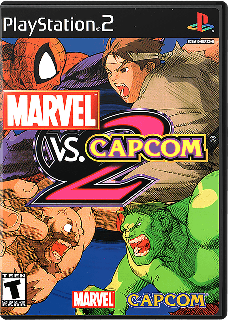 Marvel vs Capcom 2 box art for Playstation 2